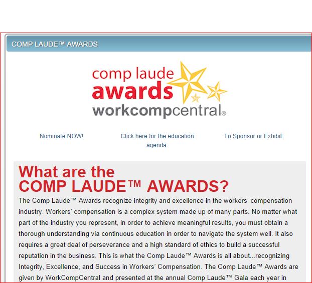 WorkCompCentral Comp Loud Awards